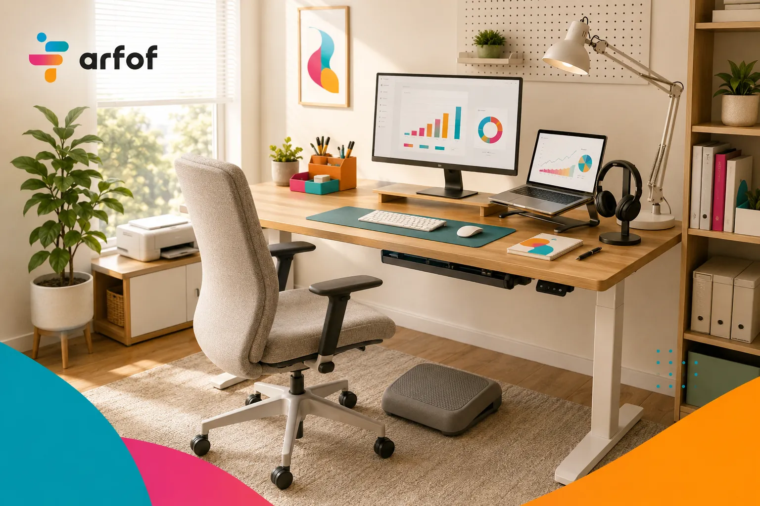 home office essentials furniture and tools in Saudi Arabia by Arfof